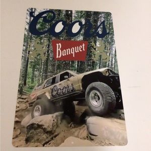 Coors Banquet Off-roaring truck metal tin sign